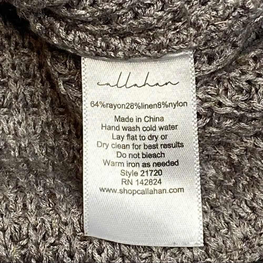 Callahan taupe linen blend waffle knit wrap sweater size XS - Picture 15 of 16